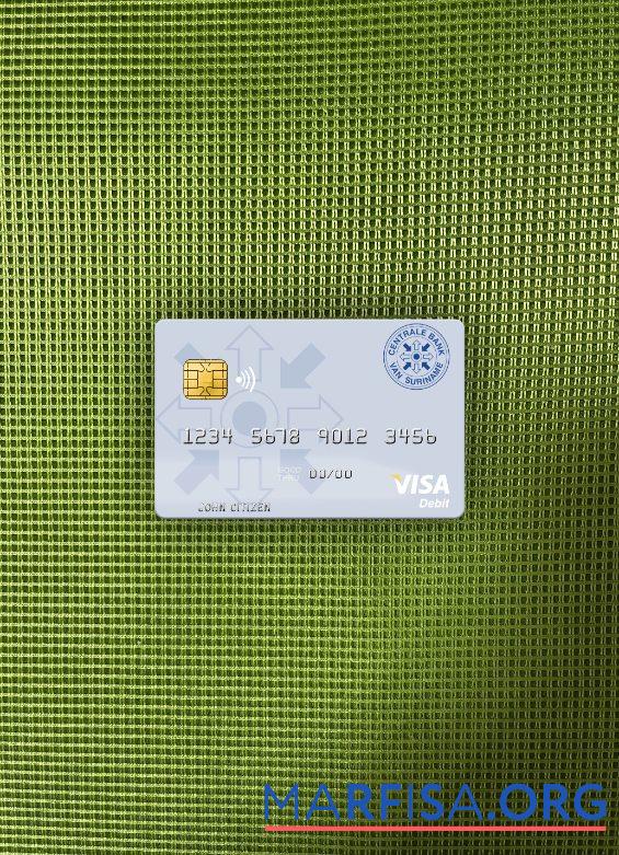 Downloadable Suriname Centrale Bank van Suriname visa debit card photolook front template